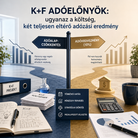 K+F adóelőnyök: ugyanaz a költség, két teljesen eltérő adózási eredmény